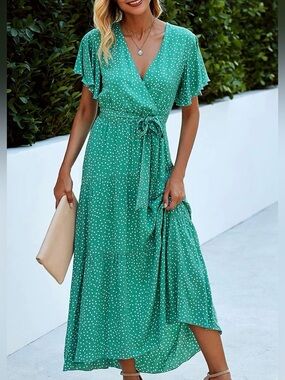 NWT SHIBEVER chiffon maxi dress size large